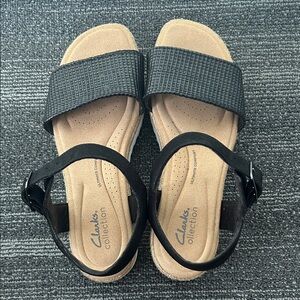 Clarks Black and Tan Women's Sandals